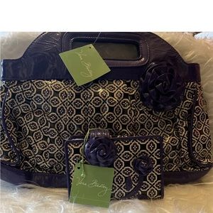Vera Bradley  Violet Purse With Wallet￼. 14 W, 7 Inch Height, 6 depth